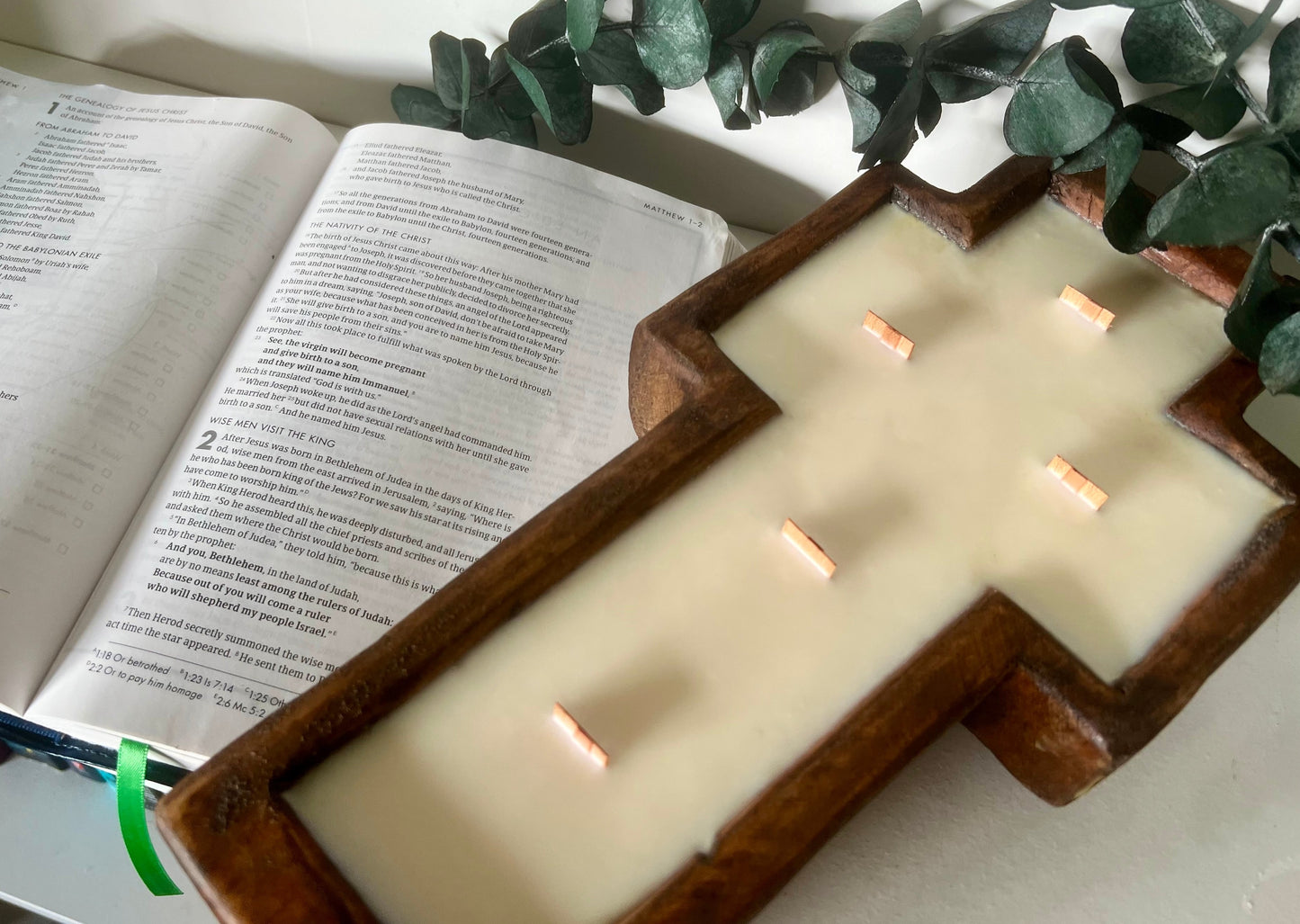 Cross Dough Bowl Candle